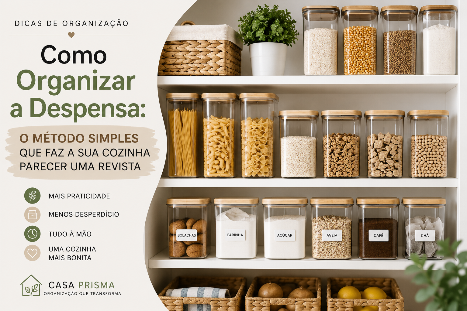 Como Organizar a Despensa: O Método Simples Que Faz a Sua Cozinha Parecer Uma Revista